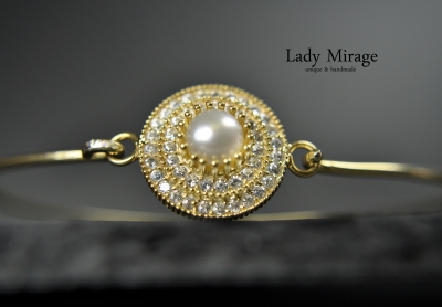 925 Silber - Ring Gold Perle - Zirkonia - 14k Vergoldet - Süsswasserperle - Eleganter Schmuck - Verstellbar - Handmade -  Geschenk für Sie